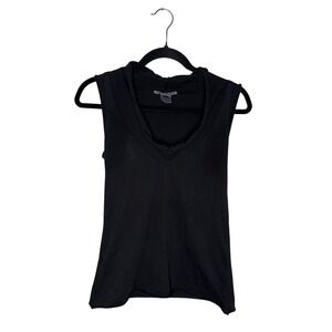 Prairie Underground Sleeveless Cowl Neck Top Womens XS Black Excellent Organic